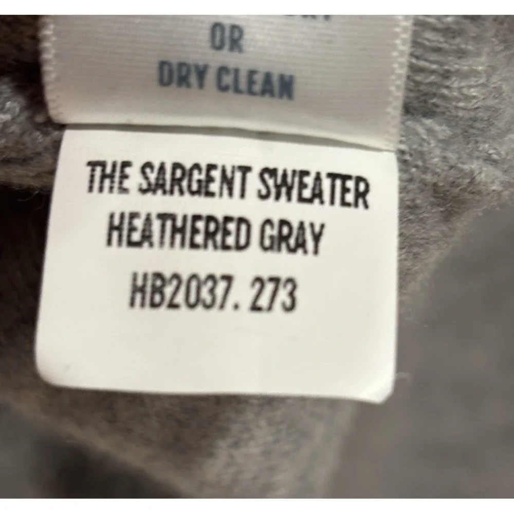 Holderness Bourne Sargent Merino Wool Cashmere Sweater Gray Tailored Mens Medium